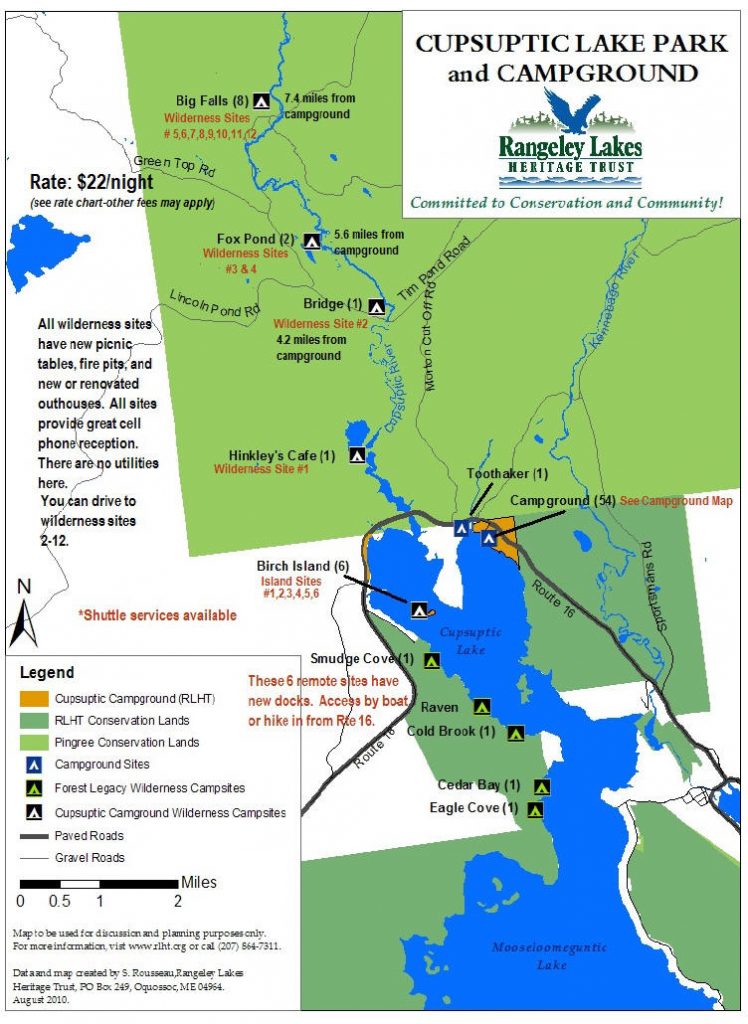 Cupsuptic Lake Park and Campground Wilderness Camping Rangeley ME
